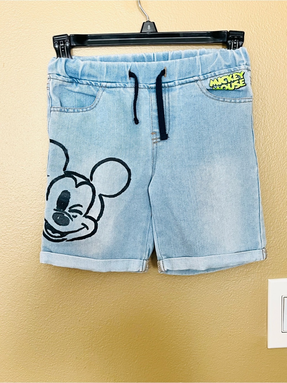 Disney Junior MICKEY Kids Short Pants Jeans Denim Light Blue size 8yrs / 128